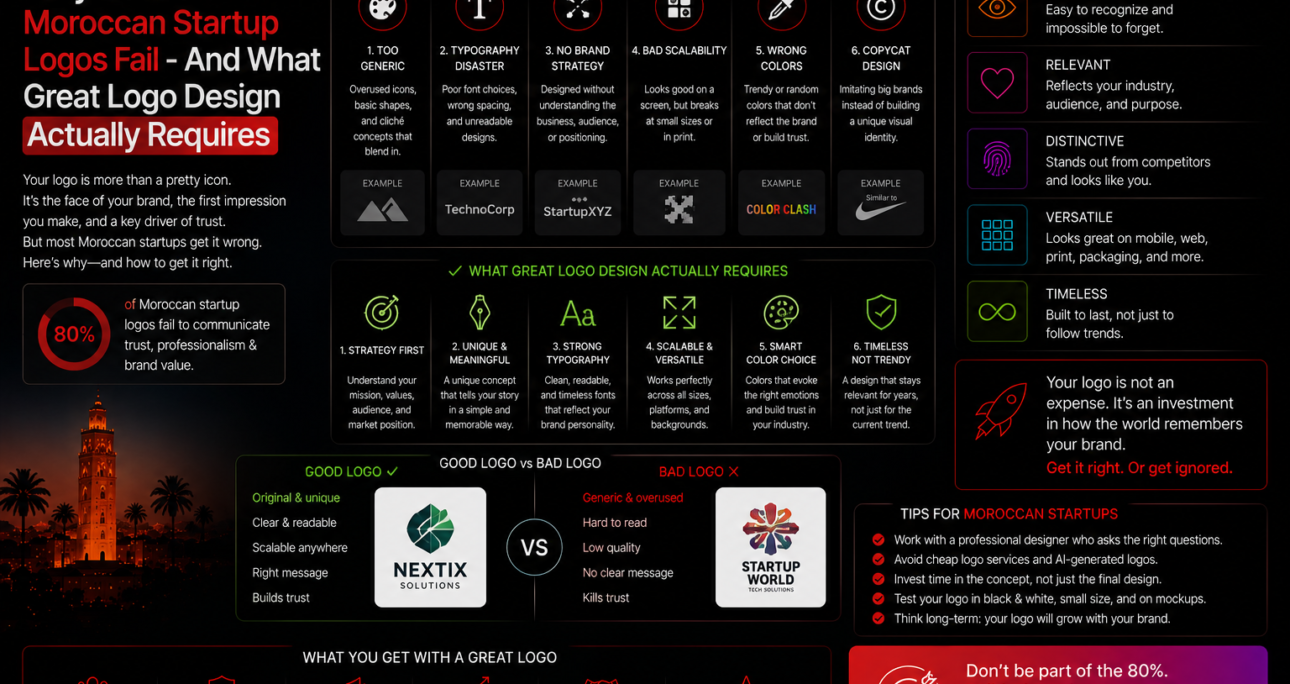 Why 80% of Moroccan Startup Logos Fail – And What Great Logo Design Actually Requires