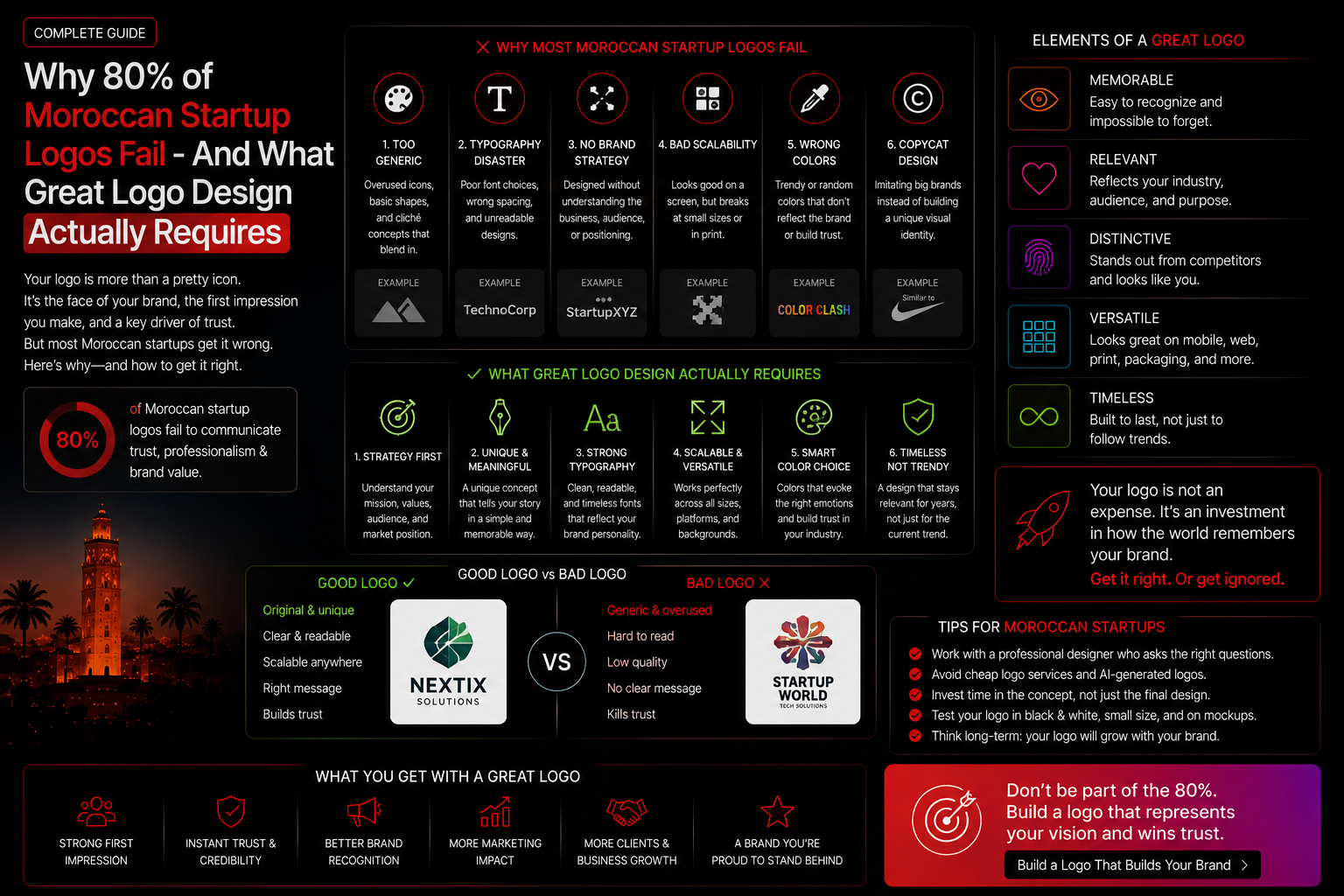Why 80% of Moroccan Startup Logos Fail – And What Great Logo Design Actually Requires